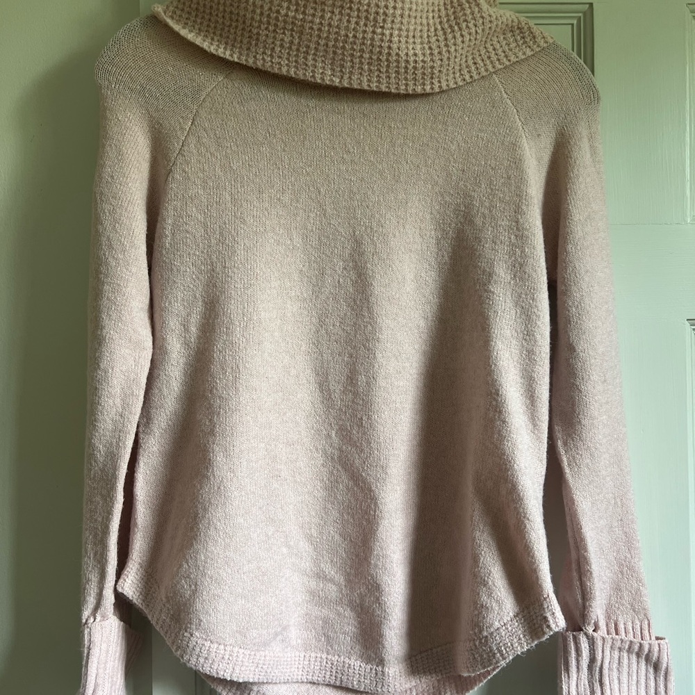 Women's Cream Sweater with Cowl Neck